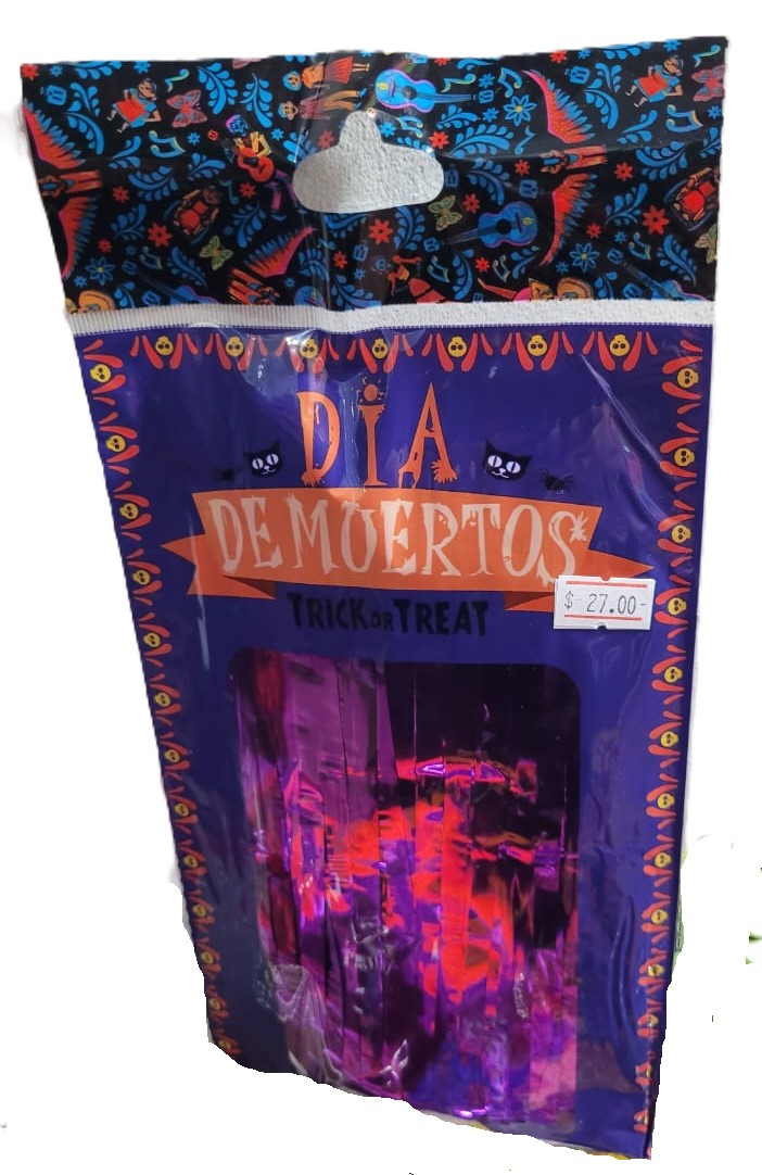 Cortina Día de Muertos Negra/Oscura